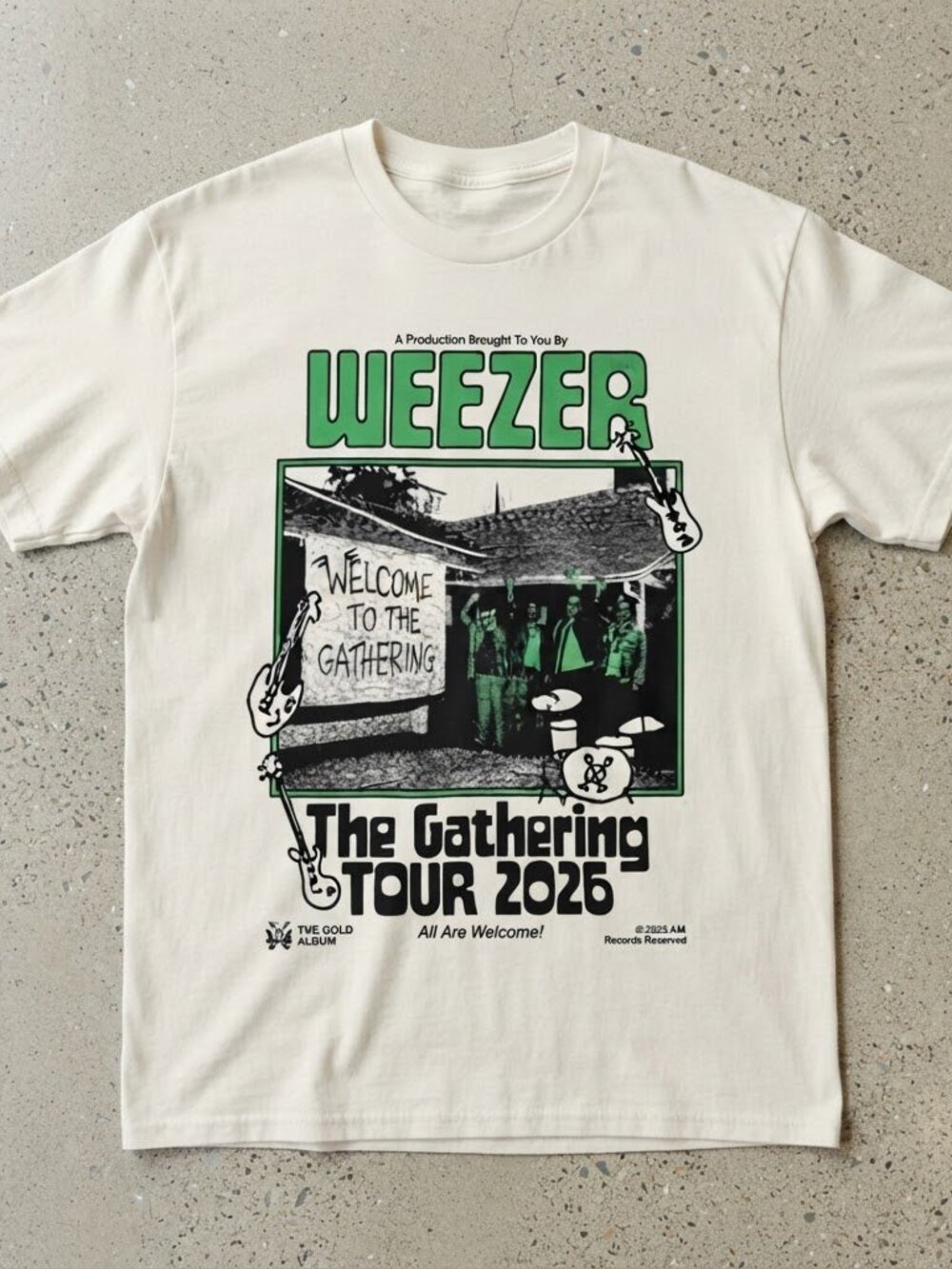 Weezer The Gathering Tour 2026 White T-Shirt S-4XL